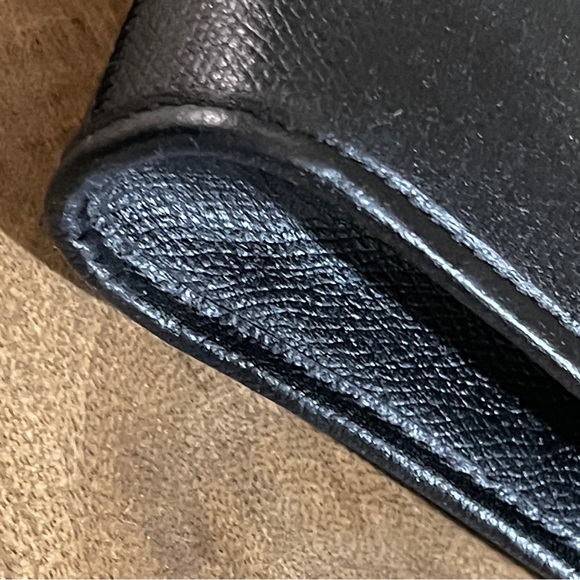 AUTH VINTAGE RARE DIOR BLACK LEATHER MINI FLAP BAG & GOLD ORIGINAL CHAIN - Picture 10 of 17